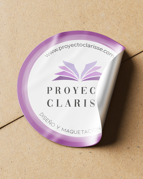 Diseño grafico pegatinas proyecto clarisse